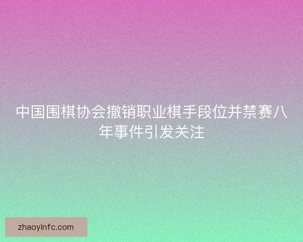 中国围棋协会撤销职业棋手段位并禁赛八年事件引发关注
