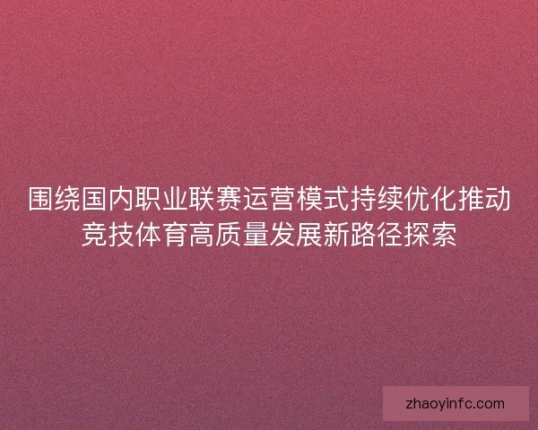围绕国内职业联赛运营模式持续优化推动竞技体育高质量发展新路径探索 围绕国内职业联赛运营模式持续优化推动竞技体育高质量发展新路径探索