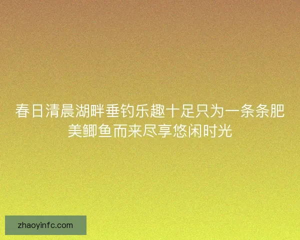 春日清晨湖畔垂钓乐趣十足只为一条条肥美鲫鱼而来尽享悠闲时光 春日清晨湖畔垂钓乐趣十足只为一条条肥美鲫鱼而来尽享悠闲时光