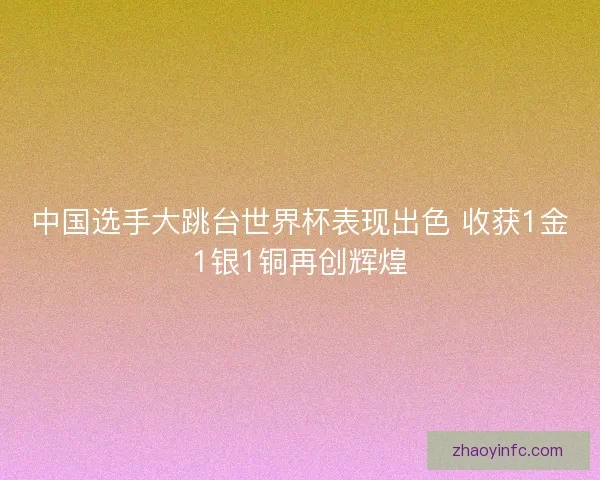 中国选手大跳台世界杯表现出色 收获1金1银1铜再创辉煌
