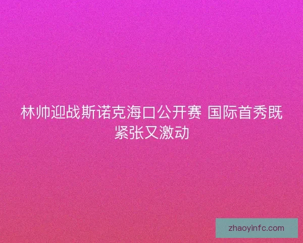 林帅迎战斯诺克海口公开赛 国际首秀既紧张又激动